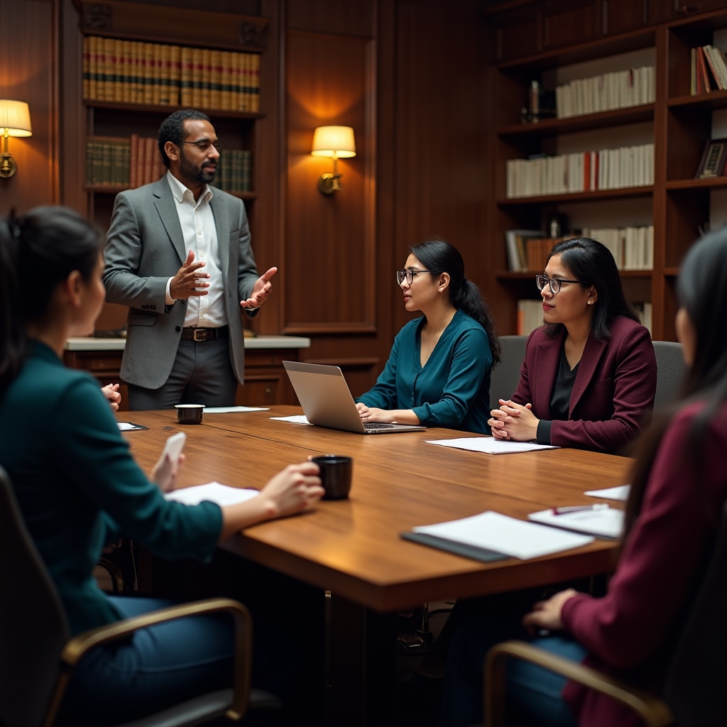 Diverse Canadian workplace team collaborating